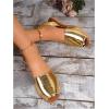 imageOYOANGLE Womens Peep Toe Slingback Flat Sandals Summer Comfortable Outdoor Casual SlidesGold