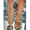 imageOYOANGLE Womens Peep Toe Slingback Flat Sandals Summer Comfortable Outdoor Casual SlidesRose Gold