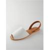 imageOYOANGLE Womens Peep Toe Slingback Flat Sandals Summer Comfortable Outdoor Casual SlidesWhite