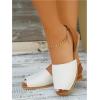 imageOYOANGLE Womens Peep Toe Slingback Flat Sandals Summer Comfortable Outdoor Casual SlidesWhite