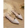 imageOYOANGLE Womens Pointed Toe Slingback Flats Slip on Flats Casual Dressy Office Work ShoesBeige