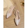 imageOYOANGLE Womens Pointed Toe Slingback Flats Slip on Flats Casual Dressy Office Work ShoesBeige