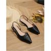 imageOYOANGLE Womens Pointed Toe Slingback Flats Slip on Flats Casual Dressy Office Work ShoesBlack