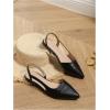 imageOYOANGLE Womens Pointed Toe Slingback Flats Slip on Flats Casual Dressy Office Work ShoesBlack