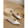 imageOYOANGLE Womens Pointed Toe Slingback Flats Slip on Flats Casual Dressy Office Work ShoesWhite