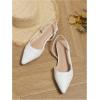 imageOYOANGLE Womens Pointed Toe Slingback Flats Slip on Flats Casual Dressy Office Work ShoesWhite