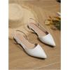 imageOYOANGLE Womens Pointed Toe Slingback Flats Slip on Flats Casual Dressy Office Work ShoesWhite