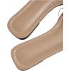 imageOYOANGLE Womens Rhinestone Flower Decor Clear Strap Sandals Square Toe Flat SandalsApricot