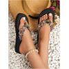 imageOYOANGLE Womens Rhinestone Jeweled Platform Flip Flops Boho Sparkly Wedge Thong Sandals Trendy Outdoor SlippersBlack