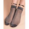 imageOYOANGLE Womens Sheer Glitter Ankle Socks Silky Transparent Socks Sparkly Shiny Short SockBlack