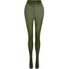 imageOYOANGLE Womens Sheer High Waist Pantyhose Tights Thigh High Stockings LeggingsArmy Green