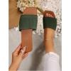 imageOYOANGLE Womens Single Band Square Open Toe Slide Sandals Summer Slip on Flat SandalsArmy Green