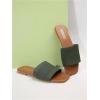 imageOYOANGLE Womens Single Band Square Open Toe Slide Sandals Summer Slip on Flat SandalsArmy Green