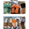 imageOYOANGLE Womens Single Band Square Open Toe Slide Sandals Summer Slip on Flat SandalsBrown