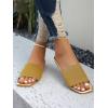 imageOYOANGLE Womens Single Band Square Open Toe Slide Sandals Summer Slip on Flat SandalsGold