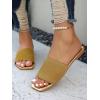 imageOYOANGLE Womens Single Band Square Open Toe Slide Sandals Summer Slip on Flat SandalsGold