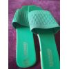 imageOYOANGLE Womens Single Band Square Open Toe Slide Sandals Summer Slip on Flat SandalsGreen