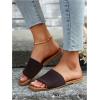 imageOYOANGLE Womens Single Band Square Open Toe Slide Sandals Summer Slip on Flat SandalsMocha Brown