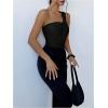 imageOYOANGLE Womens Textured One Shoulder Twist Front Ruched Bodysuit Sleeveless Tank Top Body SuitsBlack