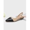 imageOYOANGLE Womens Two Tone Pointed Toe Slingback Flats Summer Casual Dressy ShoesBeige Black