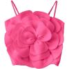 imageOYOANGLE Womens 3D Floral Cami Crop Tops Sleeveless Backless Summer Going Out Tops Vacation Party OutfitsHot Pink