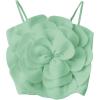 imageOYOANGLE Womens 3D Floral Cami Crop Tops Sleeveless Backless Summer Going Out Tops Vacation Party OutfitsMint Green