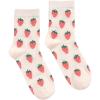 imageOYOANGLE Womens Cute Strawberry Pattern Crew Socks Soft Breathable Casual SocksApricot