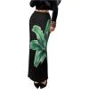 imageOYOANGLE Womens Floral Print Pencil Skirt Elastic High Waist Vacation Bodycon Maxi SkirtsGreen
