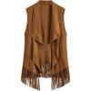 imageOYOANGLE Womens Fringe Suede Western Cowgirl VestsBrown