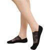 imageOYOANGLE Womens Lace Low Cut Invisible Liner Socks No Show Sock Lightweight Non Slip Boat SockBlack