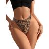 imageOYOANGLE Womens Leopard Print Rhinestone Panty Gstring Seamless No Show Underwear ThongsMulticolor
