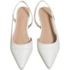 imageOYOANGLE Womens Pointed Toe Slingback Flats Slip on Flats Casual Dressy Office Work ShoesWhite