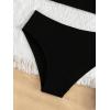 imageOYOANGLE Girls 2 Piece Bikini Swimsuit Ribbed Knit Spaghetti Strap Swimsuit Bathing Suit BeachwearBlack