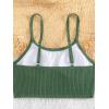 imageOYOANGLE Girls 2 Piece Bikini Swimsuit Ribbed Knit Spaghetti Strap Swimsuit Bathing Suit BeachwearDark Green