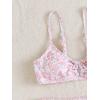 imageOYOANGLE Girls 2 Piece Ditsy Floral Bikini Swimsuit Ring Linked Ruched Bathing SuitLight Pink