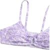 imageOYOANGLE Girls 2 Piece Ditsy Floral Bikini Swimsuit Ring Linked Ruched Bathing SuitPurple White