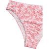 imageOYOANGLE Girls 2 Piece Ditsy Floral Bikini Swimsuit Ring Linked Ruched Bathing SuitRed