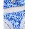 imageOYOANGLE Girls 2 Piece Floral Print Beach Swimsuit V Neck Spaghetti Strap Triangle Low Waist Bathing SuitBlue