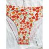 imageOYOANGLE Girls 2 Piece Floral Print Beach Swimsuit V Neck Spaghetti Strap Triangle Low Waist Bathing SuitOrange