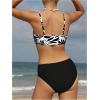 imageOYOANGLE Girls 2 Piece High Waisted Bikini Set Floral Print Spaghetti Strap Cute Swimsuits Vacation Bathing SuitsBlack