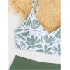 imageOYOANGLE Girls 2 Piece High Waisted Bikini Set Floral Print Spaghetti Strap Cute Swimsuits Vacation Bathing SuitsGreen