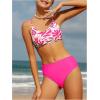 imageOYOANGLE Girls 2 Piece High Waisted Bikini Set Floral Print Spaghetti Strap Cute Swimsuits Vacation Bathing SuitsHot Pink