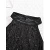 imageOYOANGLE Girls 2 Piece Outfit Sequin Sparkle Halter Neck Tank Top and Shorts SetBlack