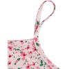 imageOYOANGLE Girls 2 Piece Outfits Floral Print Sleeveless Cute Cami Dresses and Short Sleeve Lettuce Trim Tie Front Top SetsPink White