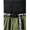 imageOYOANGLE Girls 2 Piece Outfits Letter Graphic Cut Out Tshirt and Belted Jogger Cargo Pants SetBlack and Green