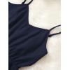 imageOYOANGLE Girls 2 Piece Outfits Short Sleeve Button Down Shirt Crop Top and Wide Leg Pants Jumpsuit SetNavy Blue