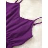 imageOYOANGLE Girls 2 Piece Outfits Short Sleeve Button Down Shirt Crop Top and Wide Leg Pants Jumpsuit SetPurple