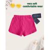imageOYOANGLE Girls 2 Piece Outfits Sleeveless Rib Knit Notched Neck Crop Tank Top and Shorts Set TracksuitHot Pink