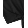 imageOYOANGLE Girls 2 Piece Outfits Summer Tie Knot Tank Top and Paperbag Waist Striped Shorts SetBlack and White