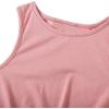imageOYOANGLE Girls 2 Piece Outfits Summer Tie Knot Tank Top and Paperbag Waist Striped Shorts SetWhite Pink Striped